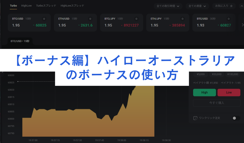 【ボーナス編】ハイローオーストラリアのボーナスの使い方